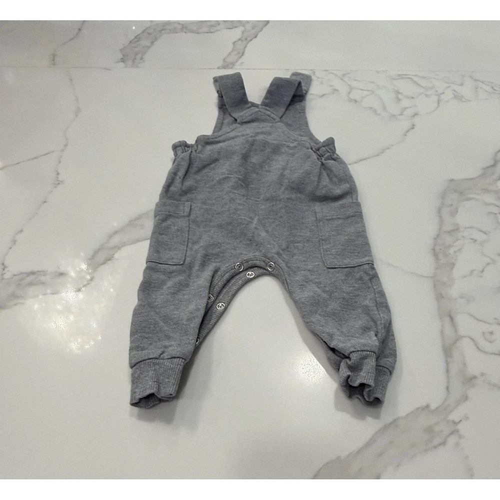 Minimalisma Romper Overalls‎ Baby 12-18 Months Gray Organic Cotton Knit Unisex
